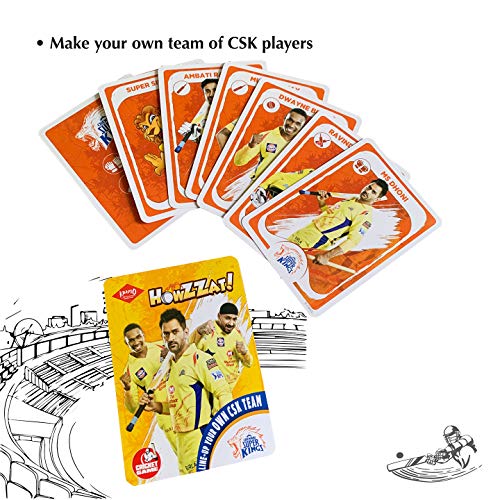 KAADOO Howzzat!-CSK Cricket Team Card Game and collectibe for 6+ Year Olds - Proudly Made in India (2-4 Players)