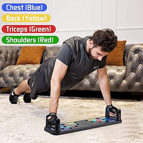 Nexqua Fitness Portable Push Up Board System, 14 in 1 Body Building Exercise Tools Workout Push Up Stand, Workout Board Training System for Men Women home gym(Black)