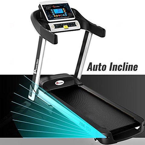 Image of PowerMax Fitness Peak Motorized Smart Run Function Foldable Auto Lubrication Spring Resistance Virtual Assistance Electric Treadmill , TDA-150 Series 5.0HP (Black and White)