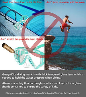 Kids Snorkel Mask Swim Diving Scuba Mask Snorkel Gear for Kids Boys Girls Youth, Anti-Fog 180° Panoramic View Soft Silicone Skirt Kids Pool Underwater Swim Goggles with Nose Cover, Snorkel Equipment