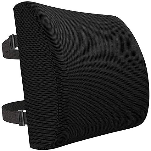 Image of Mojorest Lumbar Support Pillow for Office Chair - Pure Memory Foam Back Cushion for Car (Black)