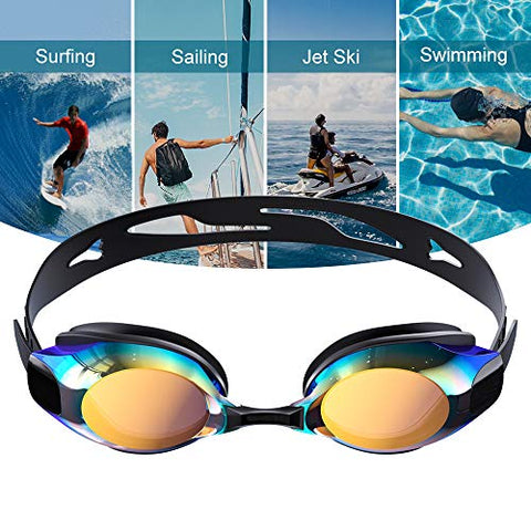 Image of DEFUNX Shortsighted Swimming Goggles,UV Protection Swim Goggles with Prescription Lenses Leak-Proof Anti-Fog Myopia Goggles