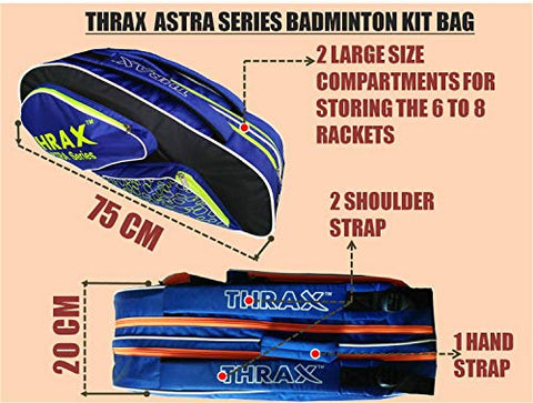 Image of Thrax Astra Series Badminton Kit Bag (Black Blue and Lime)