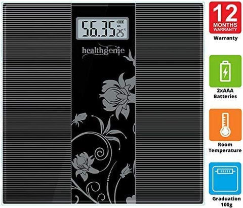 Image of Healthgenie Thick Tempered Glass Lcd Display Digital Weighing Machine , Weight Machine For Human Body Digital Weighing Scale, Weight Scale, with 2 Year Warranty & Batteries Included (HD-93)