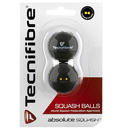 Tecnifibre Double Yellow Dot Squash Balls - 4 Pack