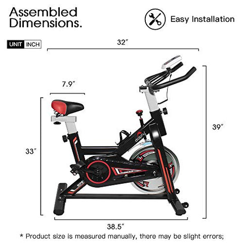 Image of DOLPHY Acrylonitrile Butadiene Styrene Exercise Spin Bike, Red & Black