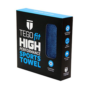 TEGO High Performance Sports Towel (16 x 30 Inches) - Gym Towel, Work Out Towel, Fitness Towel (Jet Black Orange/Green)