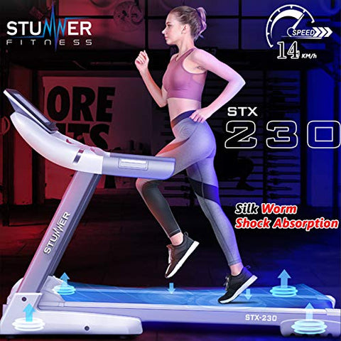 Image of Stunner Fitness STX-230 2.0HP (4.0HP Peak) Motorised Treadmill with Silkworm Shock Absorption Technology | Wireless Music Connectivity (Free Installation Assistance)
