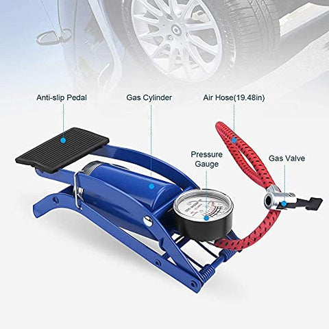 Image of FASTMART Imported Portable High Pressure Foot Air Pump Heavy Compressor Cylinder Bike Car Cycles & All Other Vehicles