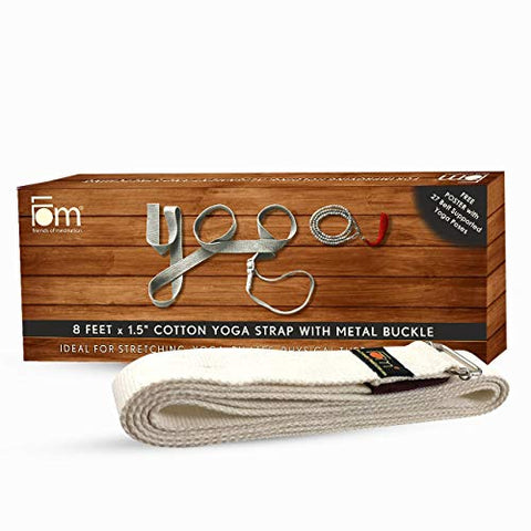 Image of FOM (Friends of Meditation) reinforced cotton Yoga Belt, Cream