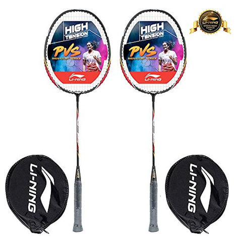 Image of Li-Ning XP 998-PV SINDHU Signature Series Aluminum-Alloy Isometric Strung Badminton Racquet (Charcoal/Red) Half Cover - Set of 2