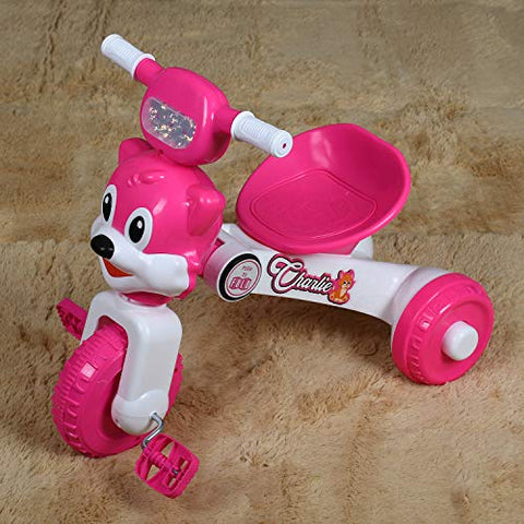 Image of Fun Ride Charlie Cat Foldable Tricycles with Music and Lights for Boys and Girls of 2-4 Years (Pink, Weight Upto 18 Kg)