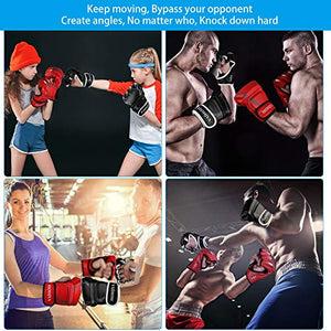 HOHJYA MMA Gloves, Half-Finger Boxing Fight Gloves MMA Mitts with Men Women Knuckle Adjustable Wrist Band Protection UFC Gloves for Sanda Sparring Punching Bag Training