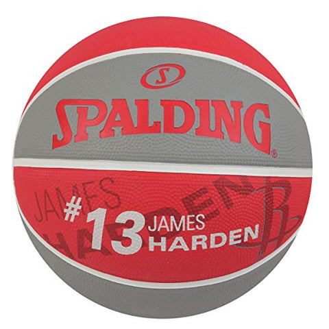 Image of Spalding 1700069 Rubber Basket Ball, Size 7 (Red/Light Grey)