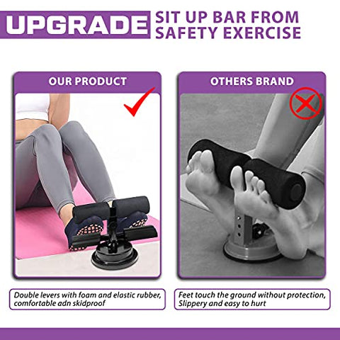 Image of FYTREX Sit Up Bar for Home – Sit Up Assistant Exercise Equipment for Home – Strength Training Equipment Situps and Pushups Assistant – Adjustable Locking System – Easy Suction Cup Installation