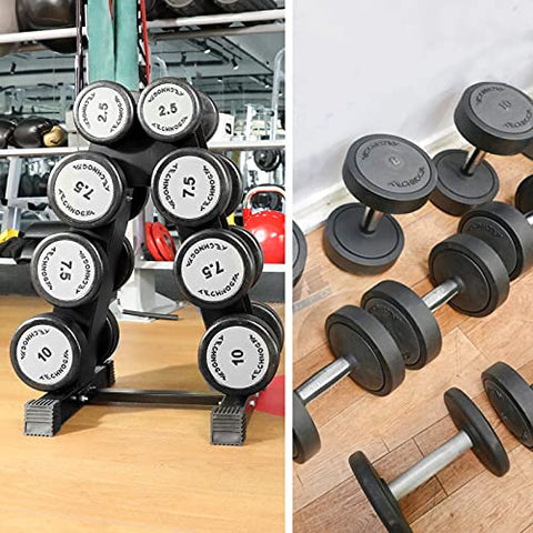 Image of Uprimu A-Frame Dumbbell Rack，4 Tier Weight Rack for Dumbbells, Rack Stand Dumbbell Weight Storage for Home Gym (300-Pound Weight Capacity)