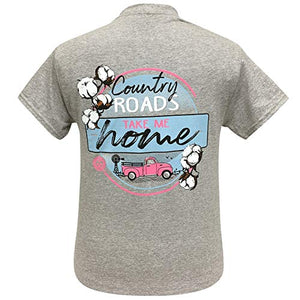 Girlie Girl Originals Country Roads Sport Grey Short Sleeve T-Shirt (XX-Large)