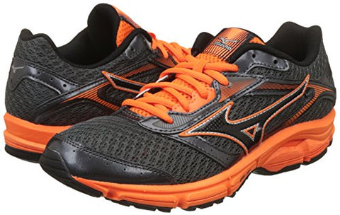 Image of Mizuno Men R673B1 Wave Impetus 4 Black/Orange Running Shoes-6 UK/India (39 EU) (J1GC161309)