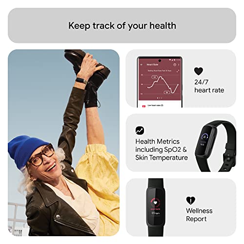 Fitbit Inspire 3 Health & Fitness Tracker (Midnight Zen / Black) with 6-Month Premium Membership
