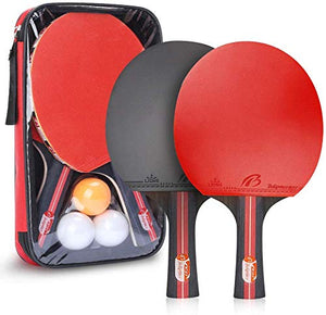 Allnice Ping Pong Paddle Set with Balls, 2 Rackets and 3 Ping Pong Balls Table Tennis Set with Carry Case for Beginners, Professionals, Trainers and Amateurs, Indoor or Outdoor Play