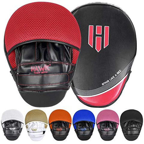 Image of Punching Mitts Kickboxing Muay Thai MMA Boxing Mitts Training Focus Punch Mitts Bags Hand Target Pads for Kids, Men & Women (Pair) (Red)