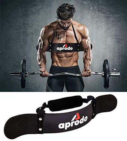 Image of Aprodo Neoprene Padded, Heavy Duty Thick Gauge Arm Blaster, Biceps Muscle Workout for Men & Women, Black