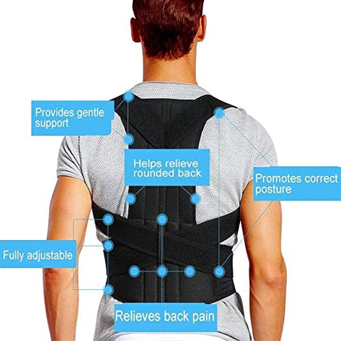 Image of QOZWEID Posture Corrector for Men Back Support Belt for Pain Relief for Women Adjustable Upper Back Straightener Shoulder and Chest Brace (L)