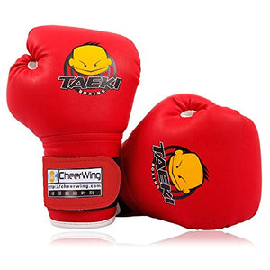 Cheerwing 4oz PU Kids Boxing Gloves Children Cartoon MMA Sparring Dajn Training Gloves Age 5-10 Years Red