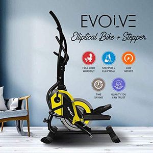 Reach Evolve Elliptical Cross Trainer for Home + Stepper | 2-in-1 Exercise Fitness Equipment for Home Gym | Magnetic Resistance & Digital Monitor | 12 Months Warranty