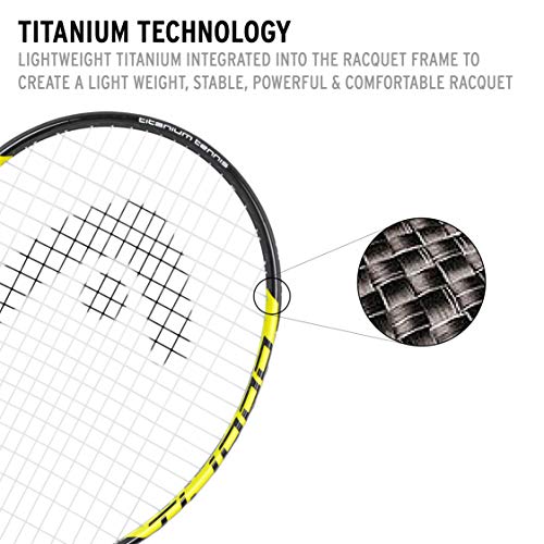 HEAD Titanium 1000 Tennis Racquet, Black/Yellow
