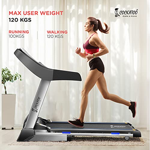 Cockatoo CTM601 3HP - 6HP Peak Auto Incline Treadmill for Home with Max User Weight 120 Kg & Max Speed 16 Km/Hr, (Free Installation Assistance)
