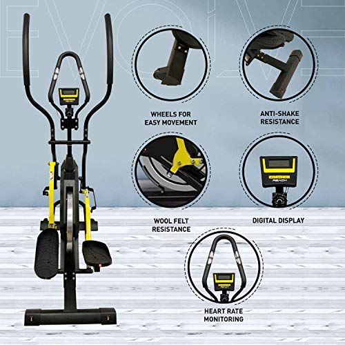 Reach Evolve Elliptical Cross Trainer for Home + Stepper | 2-in-1 Exercise Fitness Equipment for Home Gym | Magnetic Resistance & Digital Monitor | 12 Months Warranty