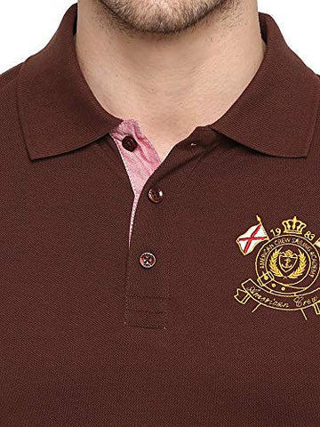 Image of AMERICAN CREW Men's Polo T-Shirt (Dark Brown-AC385-M)