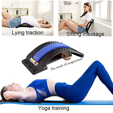 Image of Marklif Magic Back Braces Stretching Device for Bed, Chair & Car, Multi-Level Lumbar Support Stretcher for Lower and Upper Muscle Pain Relief