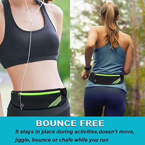 Image of AIKENDO Reflective Slim Pocket Running Belt Fanny Pack Bag for Hiking Fitness Cycling Workout Gym, Jogging for iPhone Xs, XR, 7 8 Plus, Travelling Money Phone Holder