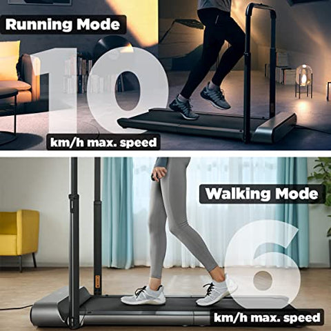 Image of SPARNOD FITNESS STH-3050 5.5 HP Peak Motorised Under Desk Walking Pad Treadmill for Home Use Pre-Installed with Interactive LED Display, Foot Sensing Speed Control, Remote and App Control (Black)