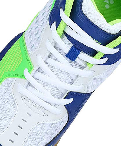 Image of Yonex All New Badminton Non-Marking Shoes, White/Royal Blue/Green - 10 UK