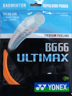 Yonex Ultimax BG 66 Badminton Strings, 0.65mm (Orange)