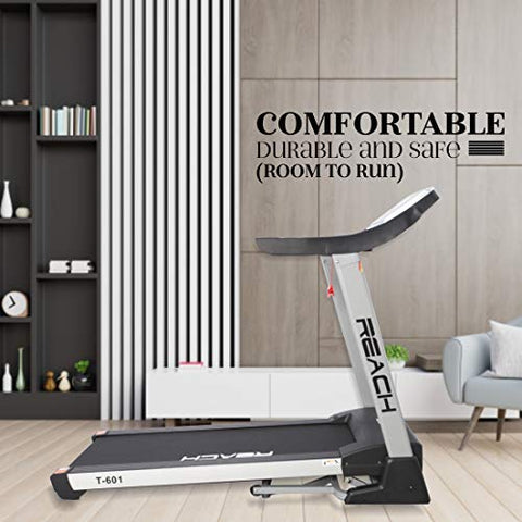 Image of Reach T-601 5.5 HP Peak Foldable Treadmill | Auto Incline with Powerful Motor for Jogging Running Fitness | For Home Gym Cardio | Max User Weight 110 Kgs | With 15 Preset Workouts & LCD display
