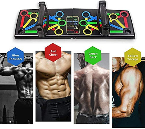 Image of Nexqua Fitness Portable Push Up Board System, 14 in 1 Body Building Exercise Tools Workout Push Up Stand, Workout Board Training System for Men Women home gym(Black)