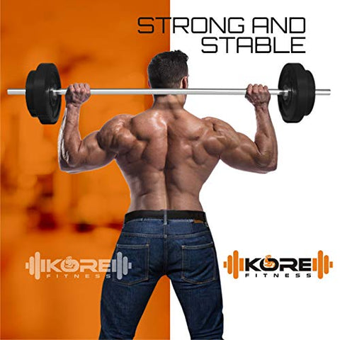 Image of Kore PVC 50 Kg Home Gym Set With One 5 Ft Plain + One 3 Ft Curl Rod And One Pair Dumbbell Rods, Multicolour