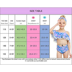 ICOSY Girls Swimsuit 2 Piece Bathing Suit for Girls Bikini Set Swimwear Toddler Ruffle Swimming Suit Unicorn Beachwear