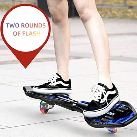 Image of Toyify Alloy Heavy Duty Two Wheel Flash Colorful Lights on Wheels Skate Board for Unisex (Gold, Blue, 33”x 8” x 9)