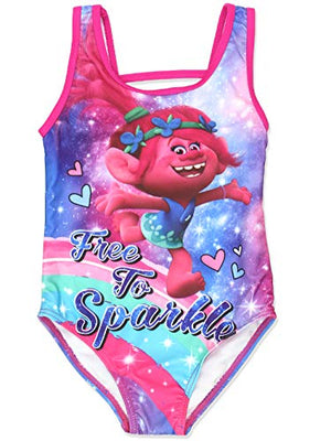 Trolls Girls Swimwear Swimsuit (6X, Pink/Multi)