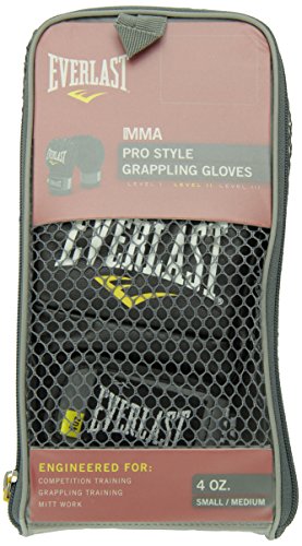Everlast Pro Style MMA Grappling Gloves, Small/Medium, (Black)