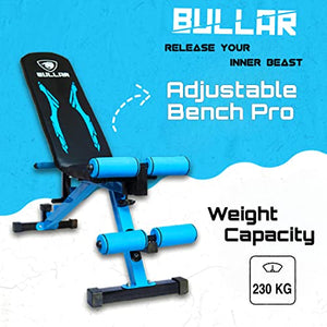 BULLAR, gym bench, bench for home gym, perfect gym bench for home workout, idol for bench press, and squat rack (Adjustable bench)
