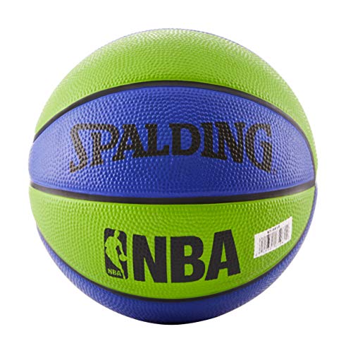 Spalding NBA Mini Rubber Outdoor Basketball, Blue/Green