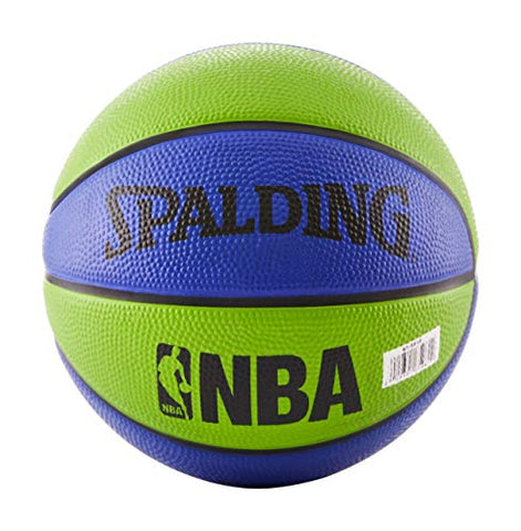 Image of Spalding NBA Mini Rubber Outdoor Basketball, Blue/Green