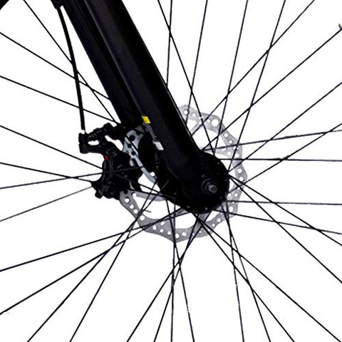 Image of CRADIAC Unisex 700C 18.00 Inch Frame 700X35C Wheel 21 Gear Shimano Hybrid Bicycle - Black