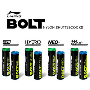 Li-Ning Bolt Neo (6 in 1) Nylon Badminton Shuttlecocks (Yellow)